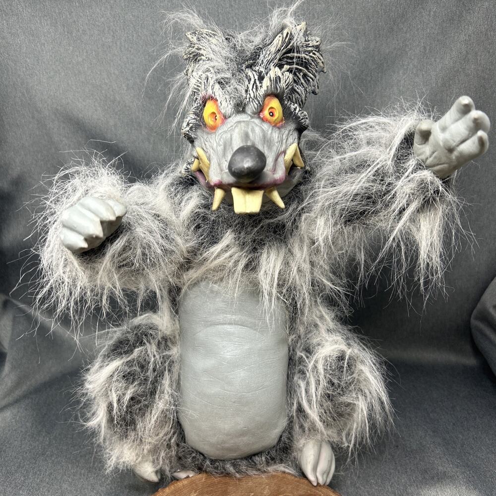 Vintage 2001 Paper Magic Group Zombie Rat 18" Creepy Halloween Plush Prop Figure